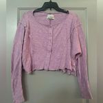 Urban Outfitters  Purple Crop Long Sleeve Button Top Photo 0