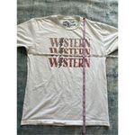 Glittering South White Tan Leopard Print Lightning Bolt Western Tee Large Photo 4