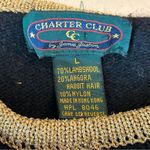 Charter Club Women’s Black Lamb’s wool Sweater with Gold Accents size Large Photo 2