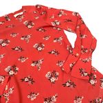 Loft xs Orange yellow floral terracotta fall autumn long sleeve blouse Photo 3