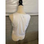 Hind White Sleeveless Quarter Zip Crop Workout Tank‎ Top Size Large Photo 1