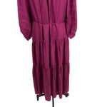 Apiece Apart Trinidad Maxi Dress Silk Long Sleeve Pink Purple Plus Size 2X Photo 11