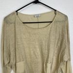 Transit Par Such Italy Long Sleeve Linen Top Yellow Dolman Rib Crop Tie Size 1 Size M Photo 2