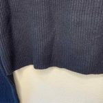 Leith Keith Black Ribbed‎ Knit Turtleneck Cropped Long Sleeve Sweater Photo 1