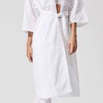 Carbon38 Eyelet Crochet White Kimono Duster Robe Cardigan Belted Size XS NWT Photo 1