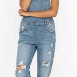 H&M  Denim Overalls Distressed Ripped Light Wash Blue Jeans Size 6 Photo 0