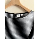 Gap Women's Size 10 Black Ponte Cap sleeve Stripe Crew-Neck Skater Dress Shift Photo 1