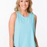 Zyia NWT Open Panel Split Back Mesh Sky Blue Tank Top M Photo 2