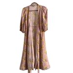 Madewell  Linen Blend Ruffle-Cuff Wrap Dress Fairy Pastel Boho Work Size XS/S Photo 4