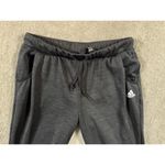 Adidas  Pants Medium Heather Black Joggers Ankle Zip Pockets Logo Stretch Women M Photo 4