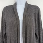 Chico's Ribbed Shimmery Womens Sweater Cardigan Sz XL Holiday Glam Metallic Open Photo 1