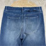 Betabrand  Women’s Straight Leg Yoga Pants Jeans Pull On Blue Denim High Rise M Photo 6