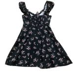 Ultra Flirt Floral Black fit and Flare Babydoll Dress Photo 4