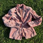 White House | Black Market Pink Velvet One Button Blazer Jacket Photo 2