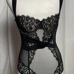 Victoria's Secret Women's  Black Beige Lace Bodysuit 34C Photo 0