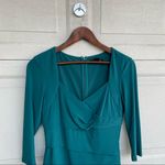 White House | Black Market WHBM Womens Dress Green Blue Tiered Layered Sweat Heart Neckline Slimming Size 8 Photo 5