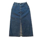 Eddie Bauer Vintage 90’s Y2K  Cotton Maxi Denim Western Skirt, Front Slit Photo 4