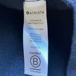 Athleta  Streetwise Navy White Sweater Relaxed Thumbholes Cotton Crew Neck XS Photo 3