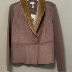 Jaclyn Smith Women’s  Tan Teddy Jacket with Faux Fur Collar Photo 0