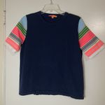 VILAGALLO knit crew neck short sleeve stripe sleeve detail size US XL Photo 0