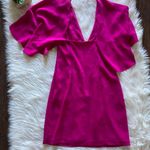 Intermix Hot Pink Caped Mini Cocktail Dress Photo 3