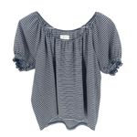 Madewell Texture & Thread Peasant Shirt in Stripe Short Fitted Sleeve Top Photo 3