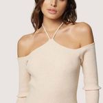 Lost + Wander  Sandy Rock Knit Halter Mini Dress Cream Womens Size Large Photo 2