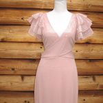 Mac Duggal NWOT  10829 SEQUINED RUFFLED CUT OUT LACE UP GOWN Pink Size 4 Photo 8