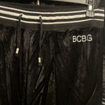 BCBGMAXAZRIA BCBG BLACK VELVET BLING SILVER STUD DRAGON & LOGO HOODIE & CROPPED PANTS SET NWT Photo 11