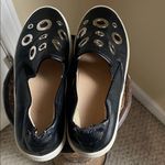 Nine West Black Grunge, Goth Sneakers with Silver Grommet Accents Photo 2