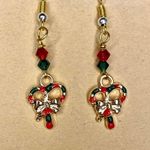 Christmas Holiday Double Candy Canes Dangle Earrings Photo 0