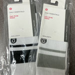 Lululemon Daily Stride Ribbed Crew Socks M L Cotton Blend Medium Cushion 2 Pair Photo 0
