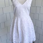 Crystal Doll  Women's White Lace V-Neck/Back Fit & Flare Mini Dress sz Jr's 3 Photo 2
