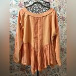 Free People Gold Dust Pullover Oversized Fringe Sweater Orange XS Terry Boho Photo 6