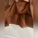 Massimo Dutti  Tan Leather A-Line Skirt Photo 5