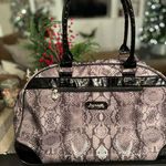 Kathy Van Zeeland  Rolling Overnight Bag w/pullout handle Gray/Black Python Print Photo 1