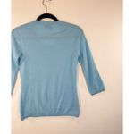 Allude Womens Sweater Blue Crewneck Cashmere Knit 3/4 Sleeve Pullover Jumper XS Photo 8