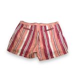 Old Navy Womens Shorts Sz 18 Red Peach White Striped Linen Blend Drawstring Photo 2