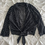 ZARA Black and White Polka Dot Blazer Photo 0