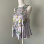 Free People light purple embroidered floral tank top size XS Photo 2