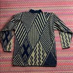 Frederick's of Hollywood VTG  BLACK & GOLD KNIT DIAMOND PRINT SWEATER HOLIDAY Photo 4