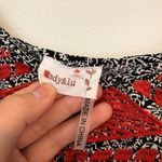 SADY LU Black White Floral Red Floral Embroidery Embroidered Tank Top sz Small S Photo 2