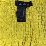 Forever 21 Yellow Sweetheart Puff Sleeve Plunging Tie-Front Crop Top Size Medium Photo 3