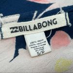 Billabong  Blue Floral Dress Heart Strayed‎ Back Strap Long Sleeves A-Line Small Photo 4