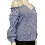 Primark Sz 8 Pen Stripe Off Shoulder Spaghetti Strap Blouse Photo 1
