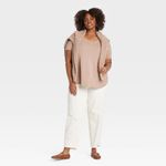 Ava & Viv  Women's Beige Short Sleeve Tee Photo 2