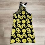 Urban Outfitters NWT  Charlie Yellow Black Floral Knit Halter Mini Dress Size M Photo 5