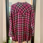 Free People  Plaid Purple and Black Long Sleeve Shirt Photo 3