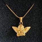Love Angel Necklace Cupid Necklace Cherub Necklace Gold Photo 0