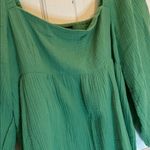 J.Crew  Green Dress with Long Puff Sleeves size L EUC Photo 2